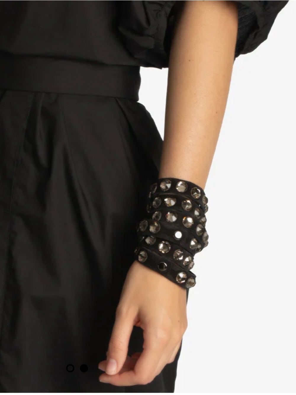PEDRO GARCIA Swarovski and Suede Wrap Bracelet/Choker - Picture 10 of 14